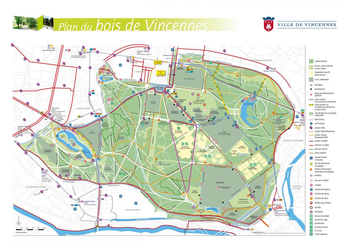 નકશો બોઇસ ડી Vincennes