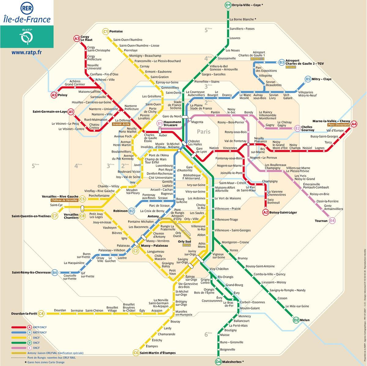નકશો RER
