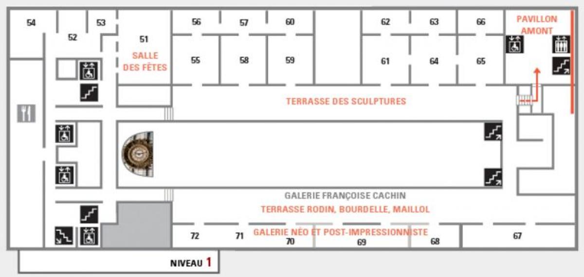 નકશો Musée d ' Orsay સ્તર 2