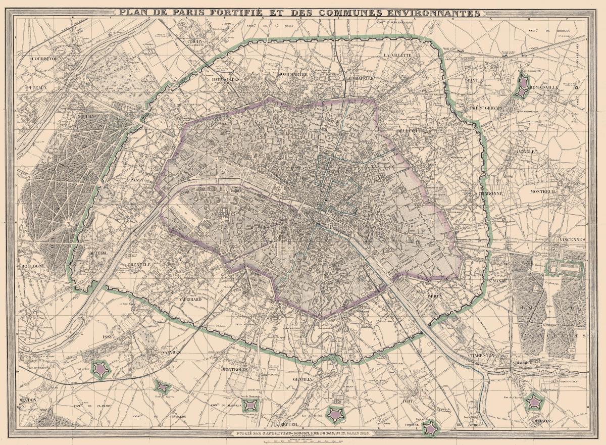 નકશો પોરિસ 1850