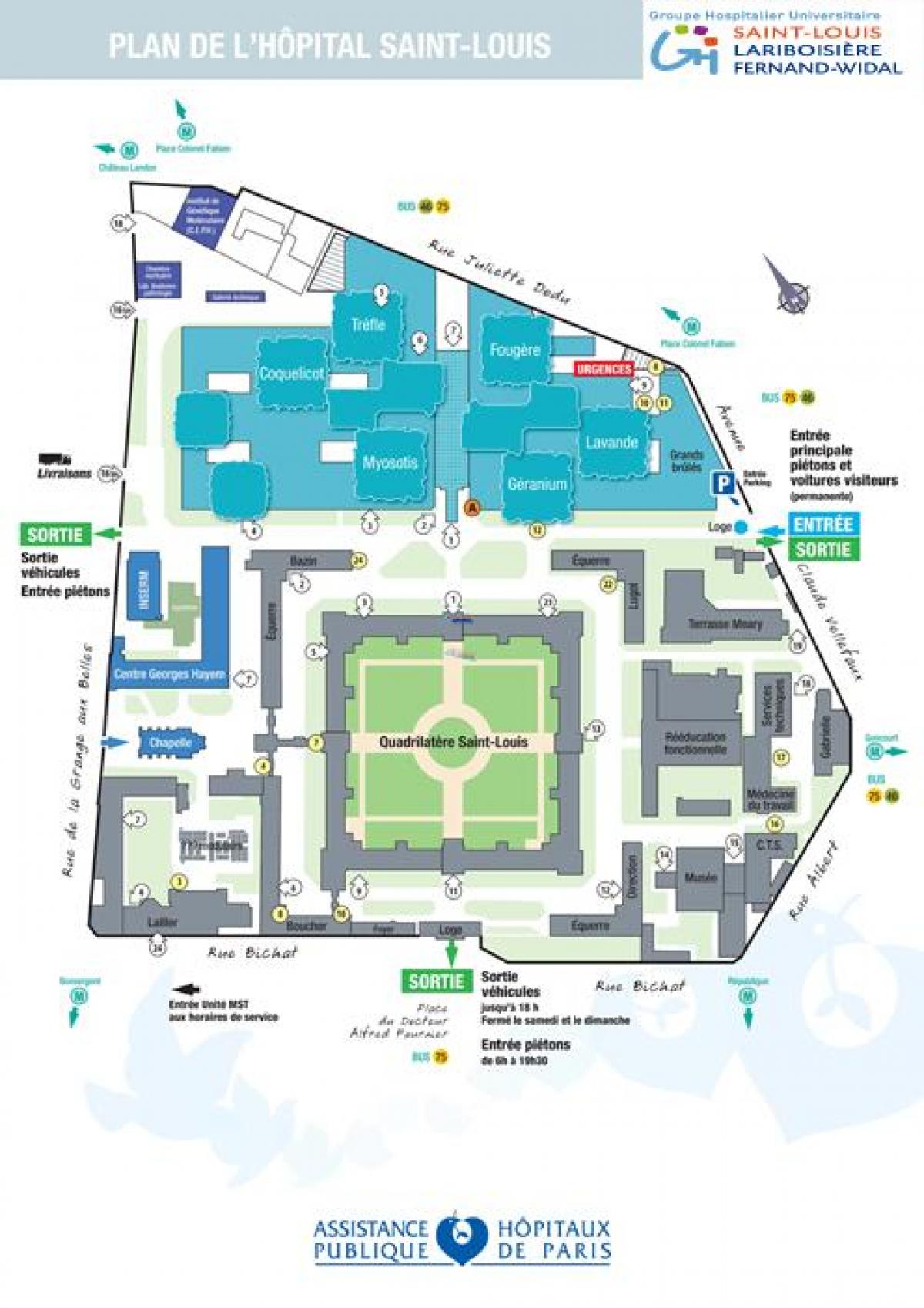 નકશો સેઇન્ટ લૂઇસ હોસ્પિટલ