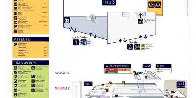 નકશો Gare Montparnasse હોલ 3