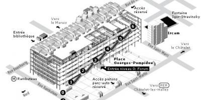 નકશો Pompidou કેન્દ્ર