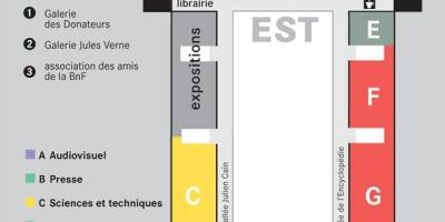 નકશો Bibliothèque નેશનલ દ ફ્રાન્સ - ફ્લોર 1