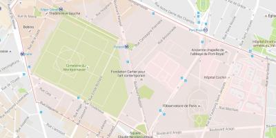 નકશો જિલ્લા Montparnasse