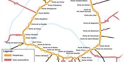 નકશો બુલવર્ડ Périphérique